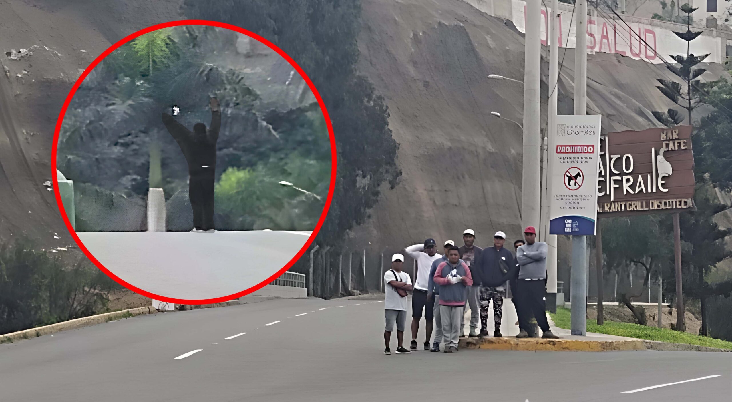 Jaladores en la autopista. Fotografía de Juan Diego Cabello